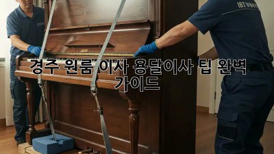 경주 원룸 이사, 용달이사 팁 완벽 가이드!